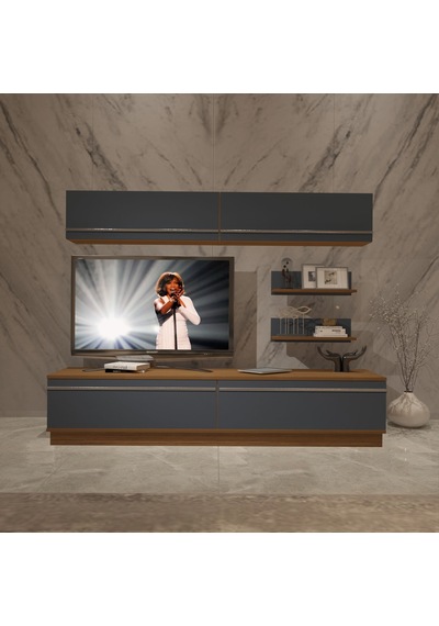 Decoraktiv Eko 5b Mdf Std Tv Ünitesi Tv Sehpası Ceviz - Antrasit