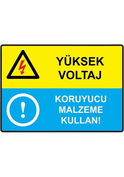 Yüksek Voltaj Koruyucu Malzeme Kullan İsg Uyarı Levhası Pvc A4 21x30 Cm
