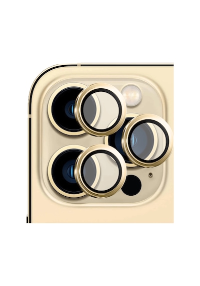 Safeus Safir Temperli Kamera Lens Koruyucu Apple Uyumlu iPhone 13 Pro Max Ve İle Altın