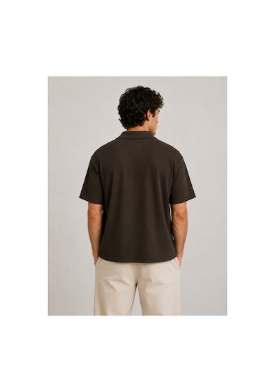 Parshey Regular Fit Fitilli Patlı Polo Yaka Erkek Tişört Premium Ottoman Kumaş Kahverengi Parshey Regular Fit Fitilli Patlı Polo Yaka Erkek Tişört Premium Ottoman Kumaş Kahverengi