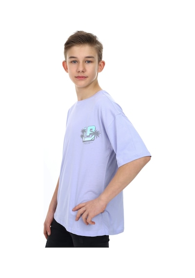 Toontoy Kids Toontoy Erkek Çocuk La Baskılı Tişört Mavi