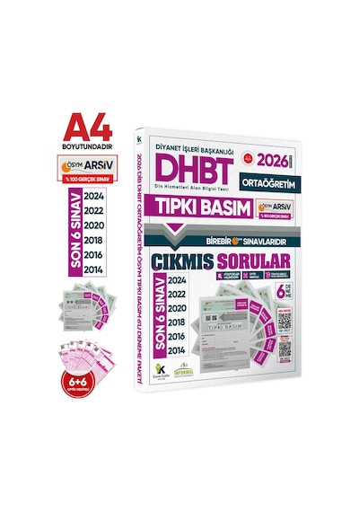 2026 Kpss-dhbt Ortaöğretim ÖSYM Çıkmış Soru Tıpkı Basım 6lı Kitapçık Türkiye Geneli Deneme Paketi