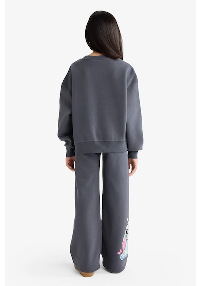 Defacto Kız Çocuk Disney Lilo & Stitch 2li Takım Sweatshirt Eşofman Altı G1020a825wnar31 Antrasit