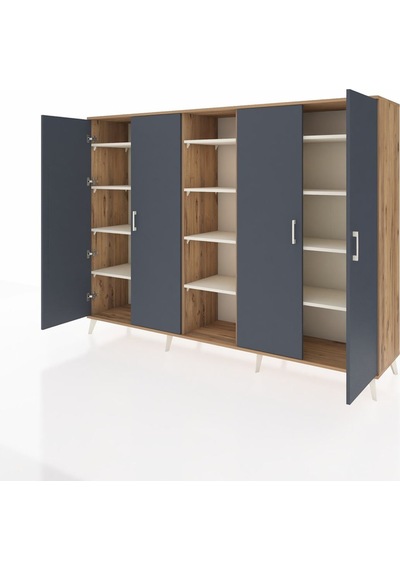 Hyperion Dolap 12 Raflı 4 Kapaklı 220x44x163 Çam-antrasit/aytaşı Çam-antrasit/aytaşı Hyperion Dolap 12 Raflı 4 Kapaklı 220x44x163 Çam-antrasit/aytaşı Çam-antrasit/aytaşı