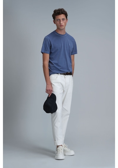 Lufian Erkek Sarder Basic T-shirt 111020216 Mavi