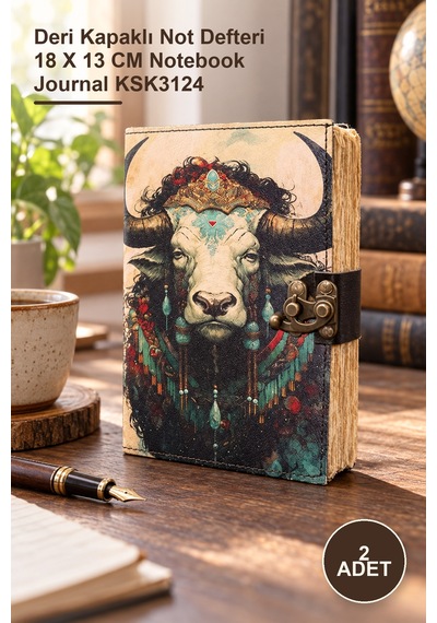 Arı 2 Adet Deri Defter Deri Kapaklı Not Defteri 18 X 13 Cm Notebook Journal Ksk3124 Sarı