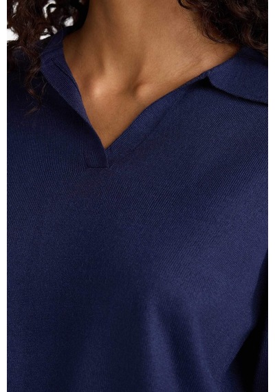 Defacto Regular Fit Polo Yaka Kazak F0405ax25wnnv131 Lacivert