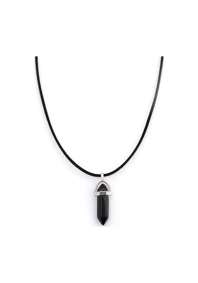 Mystic Energy Doğaltaş Siyah Akik Unisex Hem Kolye Hem Anahtarlık