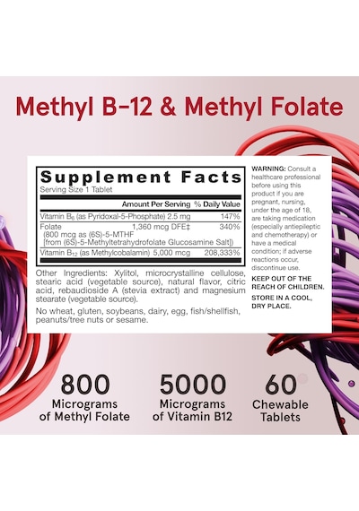 Jarrow Formulas Vegan Methyl Folate Enhanced 400 Μg 60 Vegetarian