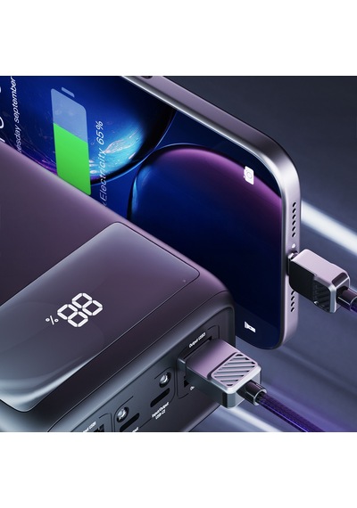 Lenyes Px591d Pro Hızlı Şarj Özellikli Dijital Led Göstergeli Powerbank 65w 50000mah Siyah