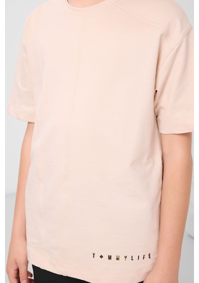 Tommylife Bej Pamuklu Yumuşak Dokulu Oversize Basic Erkek Çocuk T-shirt - 11297 Bej