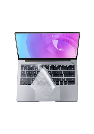 Lexroo Apple Macbook 13' Pro Touch Bar A1706 Klavye Koruyucu Transparan Buzlu Silikon Ped - Renksiz