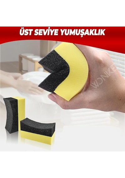 Wonkey - Oto Lastik Parlatma Uygulama Süngeri, U Şeklinde Eğimli Araba Lastiği Parlatıcı Sünger, Araç Lastik Ve Plastik Aksam Parlatma Süngeri 2 Adet