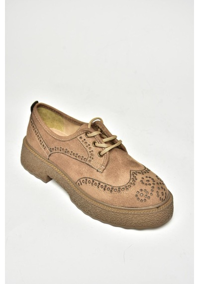 Fox Shoes T996199002 Vizon Süet Kalın Tabanlı Kadın Ayakkabı Vizon-süet Vizon
