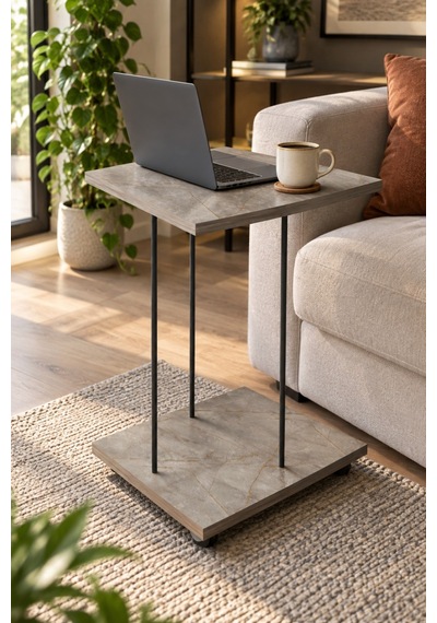 Sulorahome Tekerlekli Laptop Ve Servis Sehpası Gri - Altın