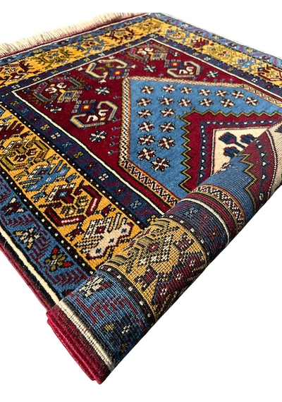 El Dokuma Sıfır Yahyalı Halısı 103x175 Kök Boya Yolluk Yün Halı Kırmızı