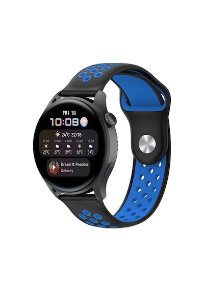Newface Watch 20mm Spor Delikli Kordon - Siyah-mavi Diğer