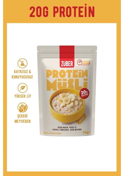 Yulaflı Protein Müsli Deneme Paketi Muzlu,çilekli,sade Kurabiyeli,kakaolu Kurabiyeli 70g X 5 Adet