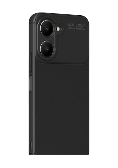 Vivo Y18 Uyumlu Kılıf Auto Focus Karbon Kapak - Siyah