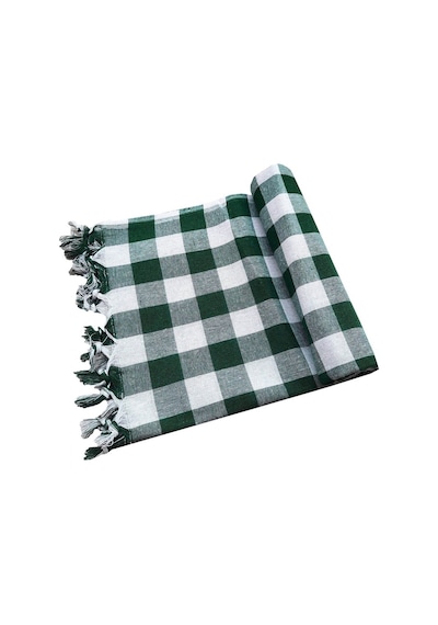 Kareli Yer Sofra Bezi Piknik Masa Örtüsü Saçaklı 150X150 CM (547799353)