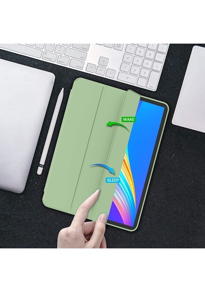Apple Uyumlu iPad Pro 4. Nesil M2 2022 11 Inç Tablet Kılıf Uyku Modlu Kalem Bölmeli Silikon Koruyucu Kılıf