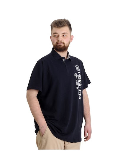 Mode Xl Büyük Beden Erkek T-Shirt Polo Parçalı Flt 23329 Lacivert 001 Mode Xl Büyük Beden Erkek T-Shirt Polo Parçalı Flt 23329 Lacivert 001