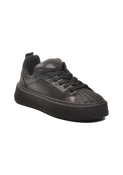 Siyah Bağcıklı Unisex Spor Ayakkabı Grov 410 G Siyah