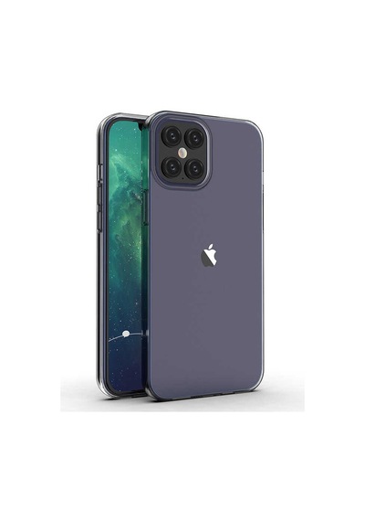 Apple Uyumlu iPhone 12 Pro Max Uzrm Süper Silikon Kılıf-renksiz Renksiz