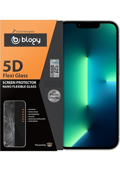 Blogy Apple Uyumlu   iPhone 13 Pro Max İle Flexi 5d Ekran Koruyucu