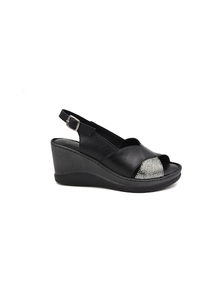 Prego Clavi Hakiki Hakiki Deri Poli Hafif Taban Dikişli Günlük Kadın Comfort Sandalet Siyah Siyah Prego Clavi Hakiki Hakiki Deri Poli Hafif Taban Dikişli Günlük Kadın Comfort Sandalet Siyah Siyah
