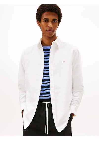 Tommy Hilfiger Tjm Reg Oxford Shırt Ext Erkek Beyaz Uk Gömlek - Dm0dm22836