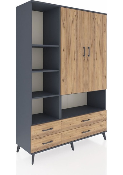 Hyperion Dolap 8 Raflı 4 Çekmeceli 2 Kapaklı 132x44x195 Antrasit-çam/çam Atlas Çam/atlas Çam - Antrasıt Hyperion Dolap 8 Raflı 4 Çekmeceli 2 Kapaklı 132x44x195 Antrasit-çam/çam Atlas Çam/atlas Çam - Antrasıt