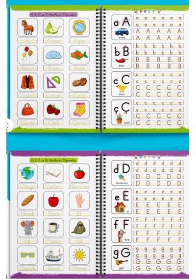 Oluklu Alfabe Kitabı / Uçan Sihirli Kalem Ve Kalem Tutucu Hediyeli / 3+