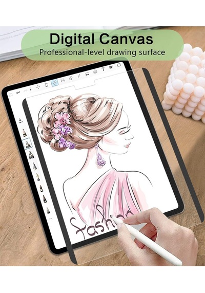 Apple Uyumlu iPad Pro 12.9" Inç 6.nesil 2022 M2 Inç Ekran Koruyucu Magnetic Mıknatıslı Kağıt Hissiyatlı