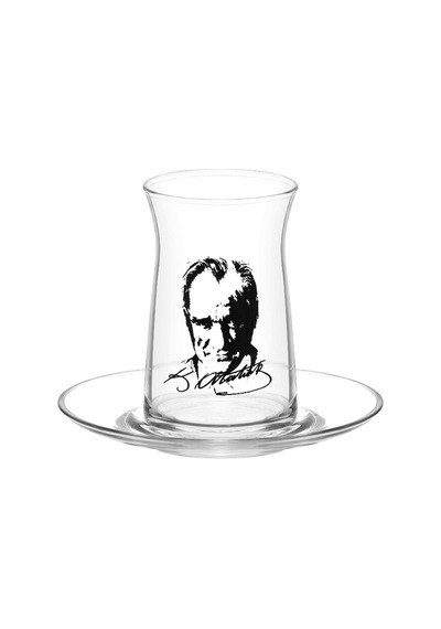 4 Adet Lav Vega Çay Seti 4'lü Atatürk Temalı Çok Renkli