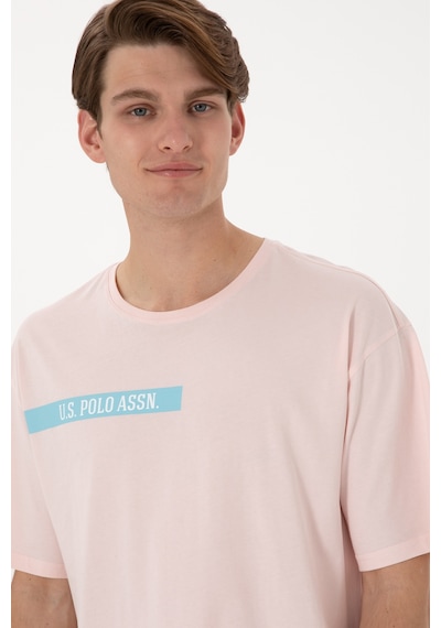 U.S. Polo Assn. Erkek Comfort Fit Bisiklet Yaka Açık Pembe Tişört 50306904-VR078