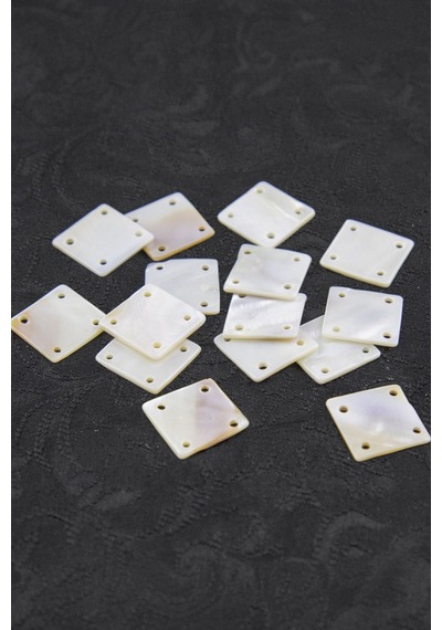20x20 Mm 4 Delikli Pul Doğal Taş Takı Aksesuar Malzemesi 15 Adet