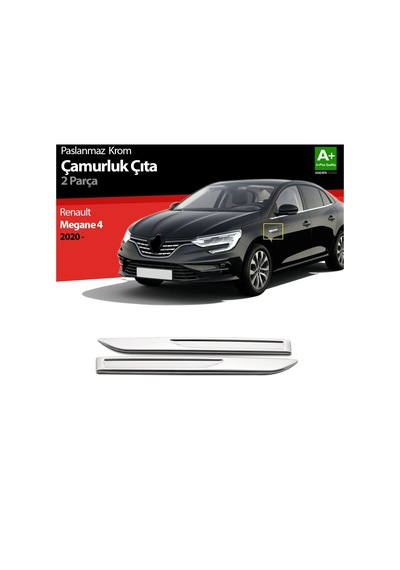 S-Dizayn  Renault Megane Uyumlu 4 Krom Çamurluk Sinyal Çıtası 2 Parça. 2020 Üzeri