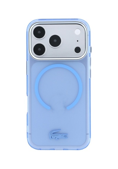 Apple Uyumlu iPhone 18 Pro Kılıf Lacoste Lisanslı M-safe C-magnet İkonik Timsah Logo Iml Frosted Kapak Açık Mavi