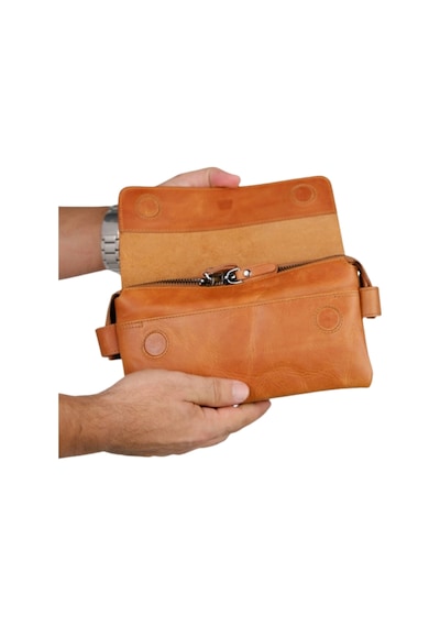 Mft Leather Hakiki Deri Unisex El Çantası Boliva 9874 Tiguan Camel