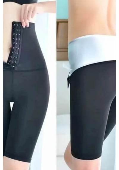 Enenstyle Fashıon Boutıque Termal Sauna Agraflı Şort Siyah