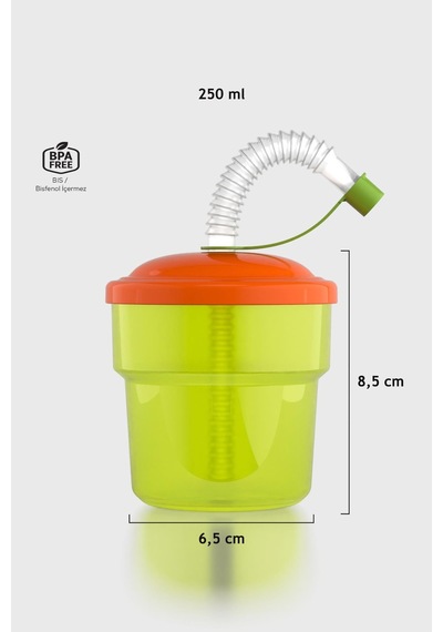 Renga Fizbo 250 Ml Pipetli Pp Bebek Bardak 221007 Yeşil - Turuncu