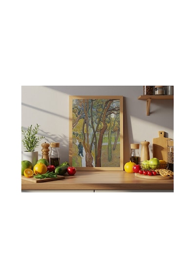 Van Gogh Van Gogh Saint Paul Bahçesi Yaprak Dökümü Çerçevesiz Poster 21x30 Cm A4 Tablo Van Gogh