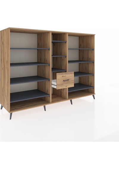 Kronos Dolap 11 Raflı 3 Çekmeceli 220x59x163 Çam-antrasit/çam Çam-antrasit/çam Kronos Dolap 11 Raflı 3 Çekmeceli 220x59x163 Çam-antrasit/çam Çam-antrasit/çam