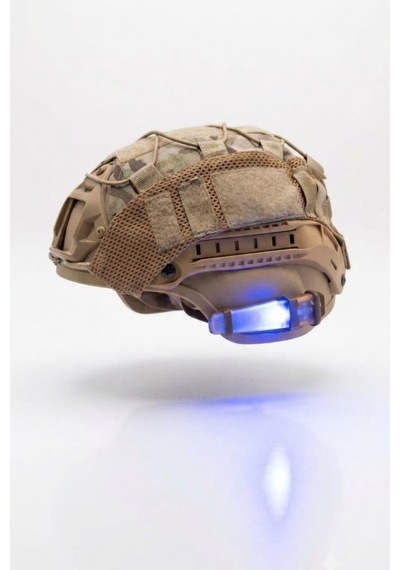 Single Sword Tactical Signal Light Kask Ve Boyun Asmalı Pilli Taktik Sinyal Lambası 12 Cm Mavi