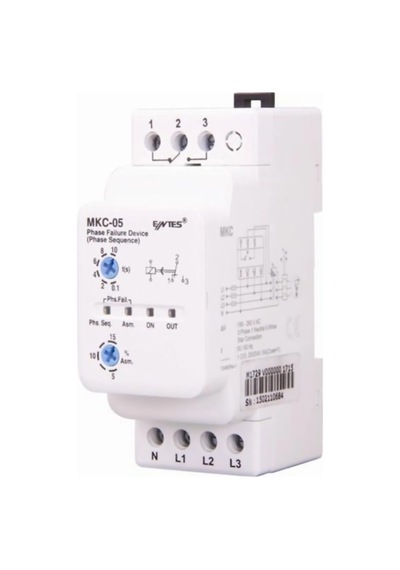 Mkc-05 Faz Sıralı Ayarlanabilir Asimetrili Motor Faz Koruma Röl