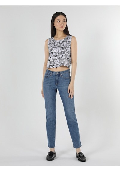 Colin's 703 Carla Slim Fit Normal Bel Düz Paça Mavi Kadın Pantolon CL1058577_Q1.V1_DN40740
