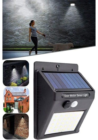Chermik Pır Hareket Sensörlü 20 Led Solar Güneş Enerjili Su Geçirmez Duvar Lambası