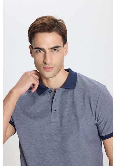 Ac&Co / Altınyıldız Classics Erkek Lacı Beyaz Pamuklu Slim Fit Dar Kesim Polo Yaka Tişört