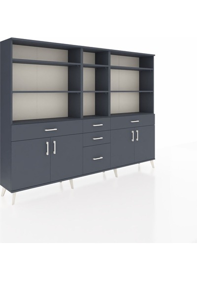 Arges Dolap 11 Raflı 5 Çekmeceli 4 Kapaklı 220x30x163 Antrasit-antrasit Antrasit - Antrasit Arges Dolap 11 Raflı 5 Çekmeceli 4 Kapaklı 220x30x163 Antrasit-antrasit Antrasit - Antrasit